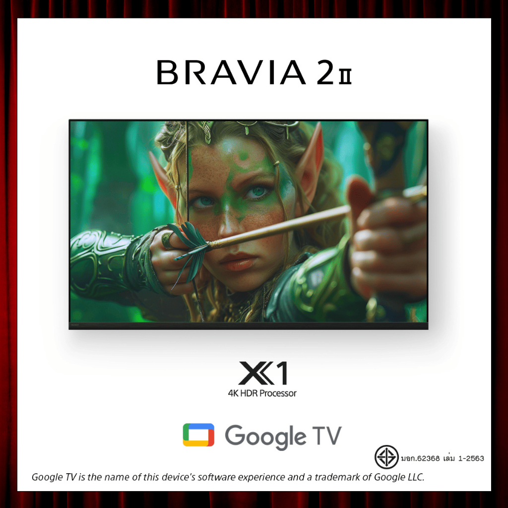 [New Model] Sony BRAVIA 2 ทีวี 55 นิ้ว รุ่น K-55S20M2 4K Ultra HD Smart TV (Google TV) | 4K HDR Processor X1™