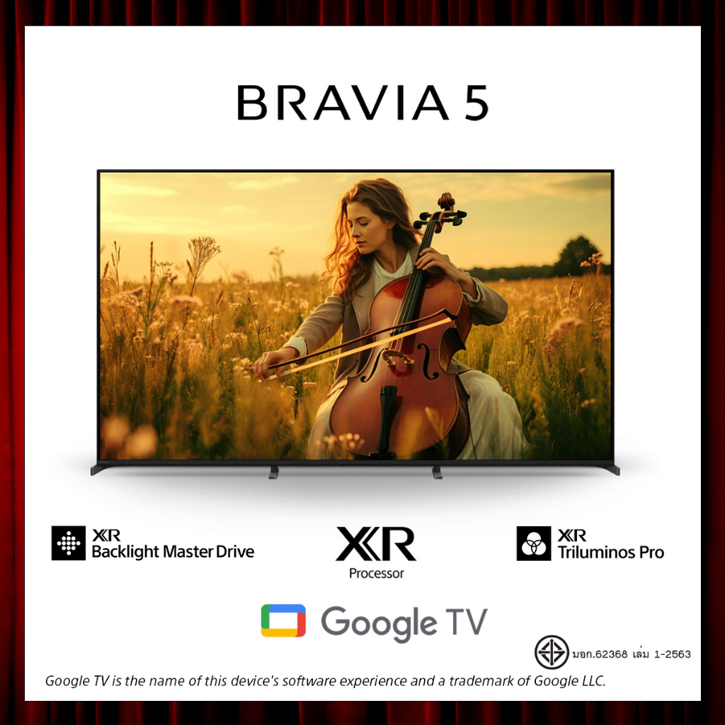 [New Model]Sony BRAVIA 5 ทีวี 55 นิ้ว รุ่น K-55XR50 Mini LED 4K Ultra HD Smart TV (Google TV) | XR Processor