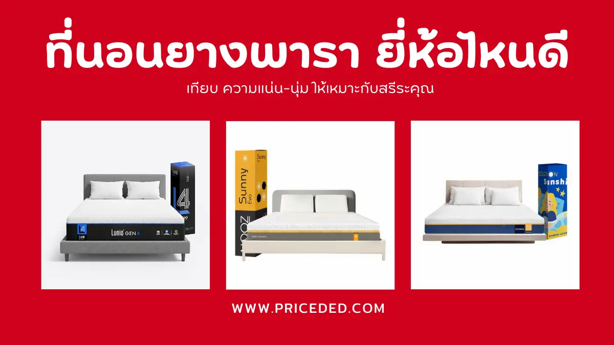 คัดมาให้แล้ว! 10 ที่นอนยางพารา ยี่ห้อไหนดี ปี 2026 เทียบความแน่น-นุ่ม ให้เหมาะกับสรีระคุณ