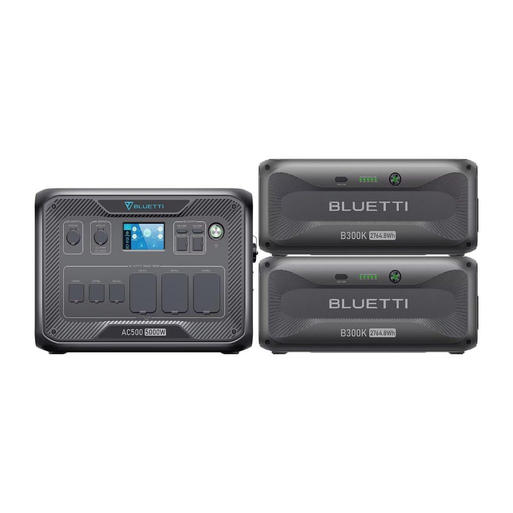 100 / 5,000 สถานีพลังงานแบบพกพาพลังงานแสงอาทิตย์ BLUETTI AC500+B300K แบตเตอรี่ LiFePo4 5,000W 2,764.8 วัตต์ชั่วโมง (ขยาย