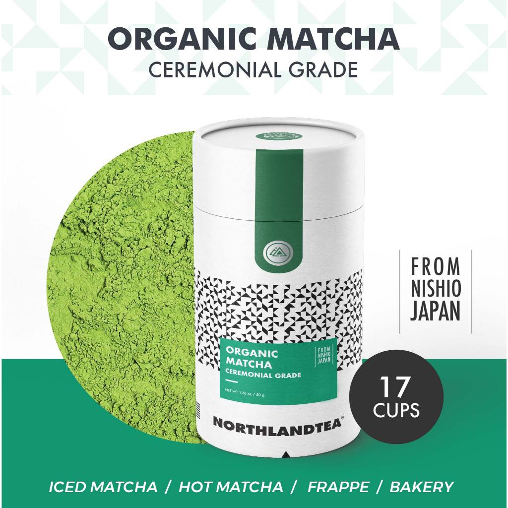 Northlandtea - ผงมัทฉะออร์แกนิค 50g - เกรดพิธีชงชา - Ceremonial grade - เมืองนิชิโอะ ประเทศญี่ปุ่น