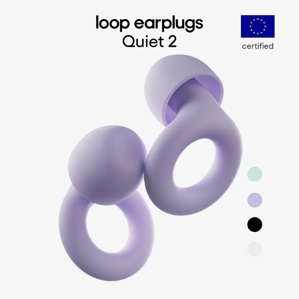 Loop Quiet 2 – ที่อุดหูลดเสียงรบกวน (-24dB) สําหรับการนอนหลับโฟกัส การศึกษา ความไวเสียงรบกวน และการเดินทาง – ป้องกันได้ยินแบบนิ่มพิเศษ ใช้ซ้ําได้ – 4 ขนาด (XS-L)
