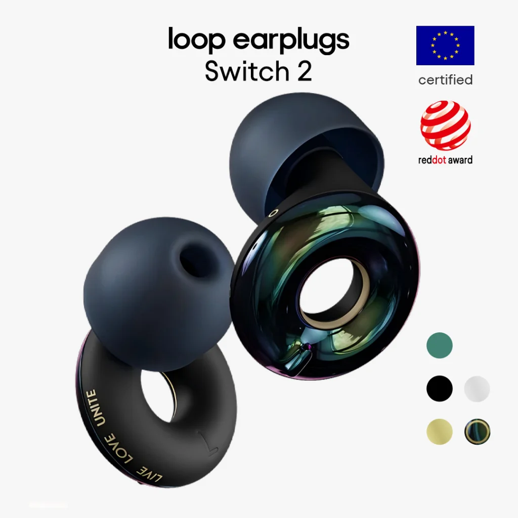 Loop Switch 2 Earplugs – ที่อุดหูลดเสียงรบกวนหลายโหมด | อุปกรณ์ป้องกันได้ยินแบบพาสซีฟแบบปรับได้เพื่อการโฟกัส การเดินทาง คอนเสิร์ต การเข้าสังคม กิจกรรมกีฬา และความไวต่อเสียงรบกวน อุปกรณ์ป้องกันหูแบบใช้ซ้ำได้