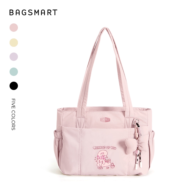 BAGSMART ESTHER BUNNY Fashion Tote Bag กระเป๋าสะพายขา้ง Women Baguette Bag Handbag for 13.1" Laptop