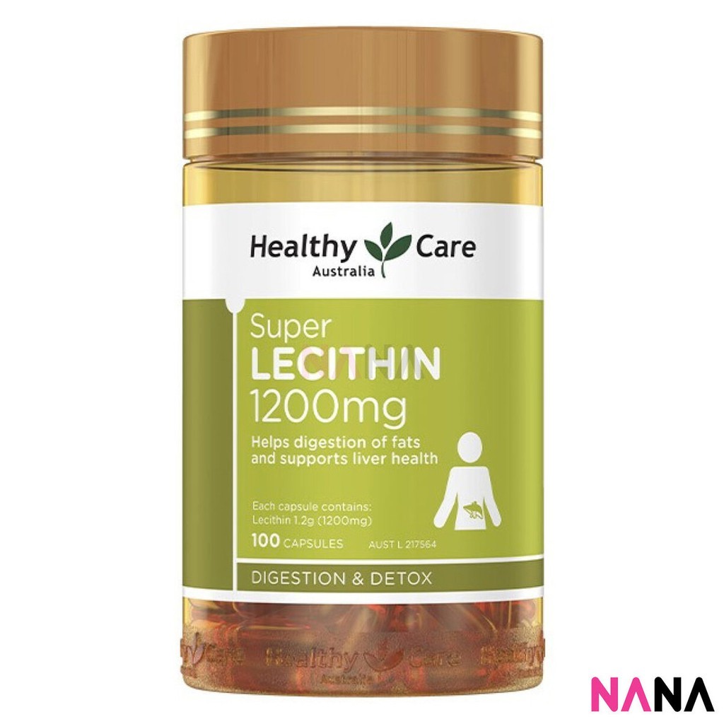 Healthy Care Super Lecithin 1200mg 100cap เฮลท์ตี้ แคร์ อาหารเสริมบำรุงสมอง (EXP:07 2027)