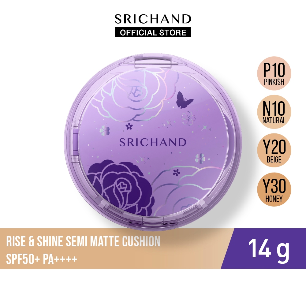 [ใหม่] SRICHANDศรีจันทร์ ไรซ์ แอนด์ ไชน์ เซมิ แมตต์ คุชชั่น เอสพีเอฟ 50+ พีเอ++++ Rise & Shine Semi Matte Cushion 14g